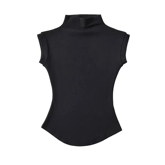 Sleeveless Turtleneck Top Sheyln
