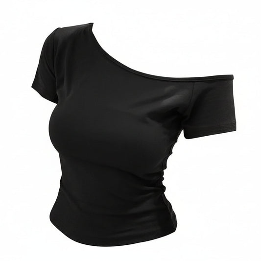 Ribbed Off-Shoulder Crop Top