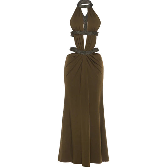 Luxe Backless Patchwork Dress Sheyln