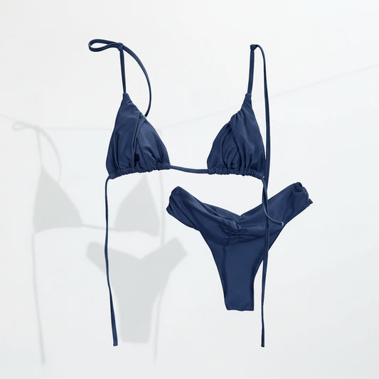 Ruched Triangle Bikini Set