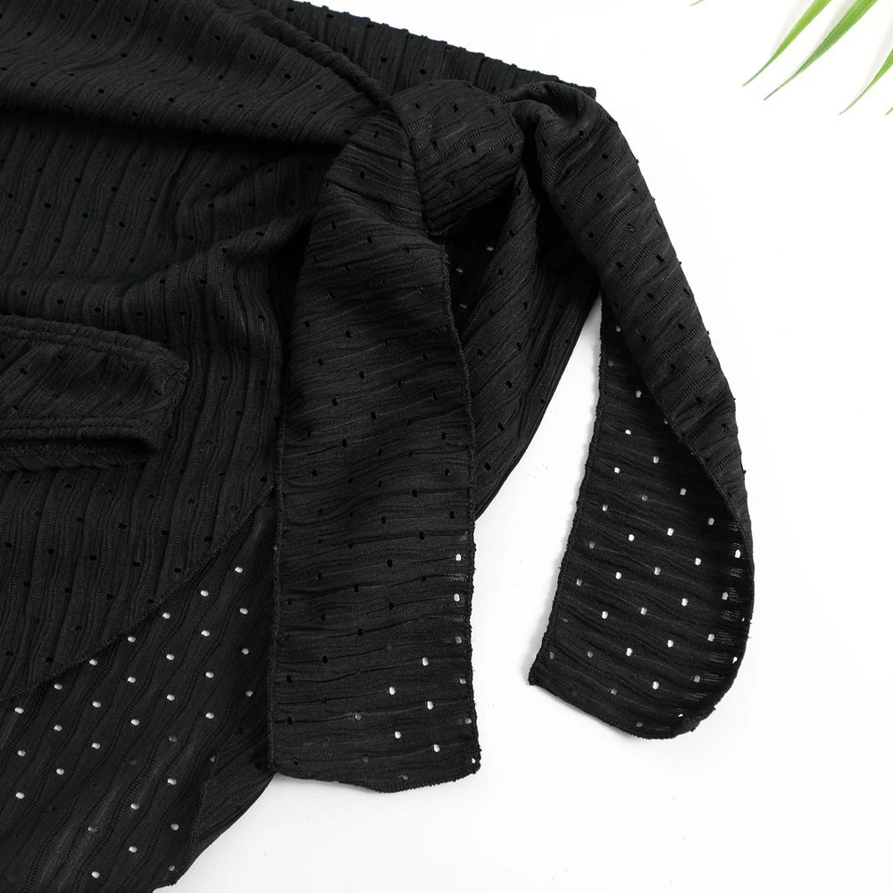 3-Piece Halter Bikini Set with Sarong