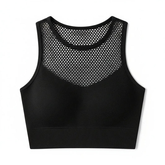 Luxe Off-Shoulder Mesh Tank Sheyln