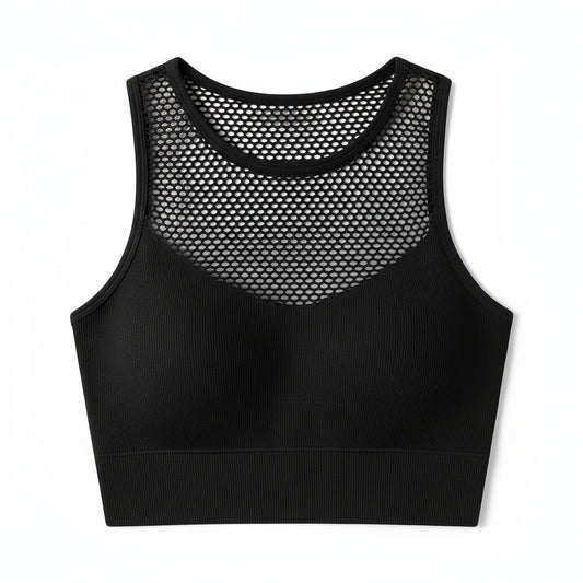 Luxe Off-Shoulder Mesh Tank