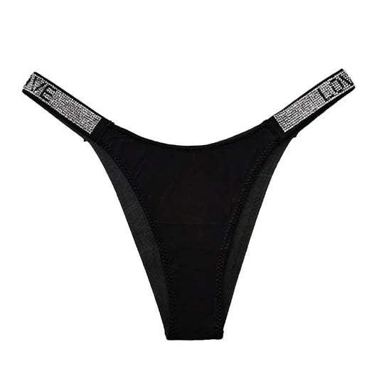 Rhinestone Low-Rise Thong Sheyln