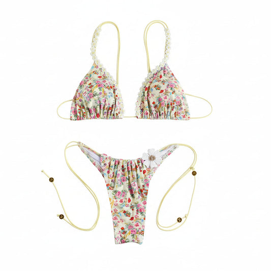 Floral Micro Thong Bikini Set Sheyln