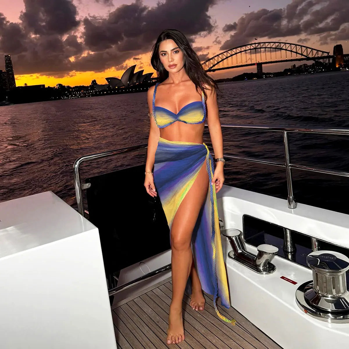 3-Piece Tassel Skirt Bikini Set Sheyln