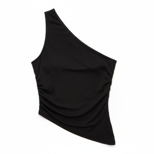 Diagonal Strap Backless Bodysuit