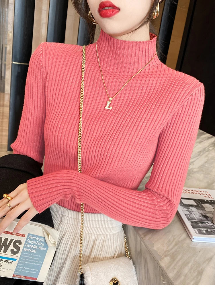 Elegant Knit Turtleneck Pullover – Slim Fit Sheyln