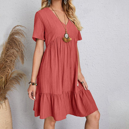 Soft V-Neck Mini Dress Sheyln