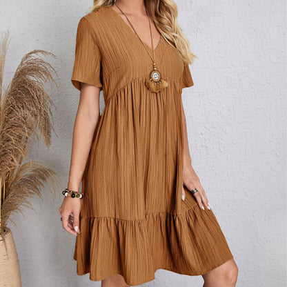 Soft V-Neck Mini Dress Sheyln