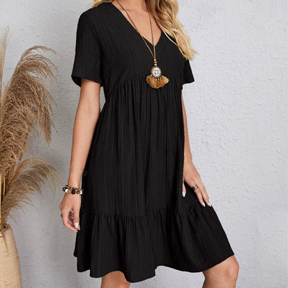 Soft V-Neck Mini Dress Sheyln