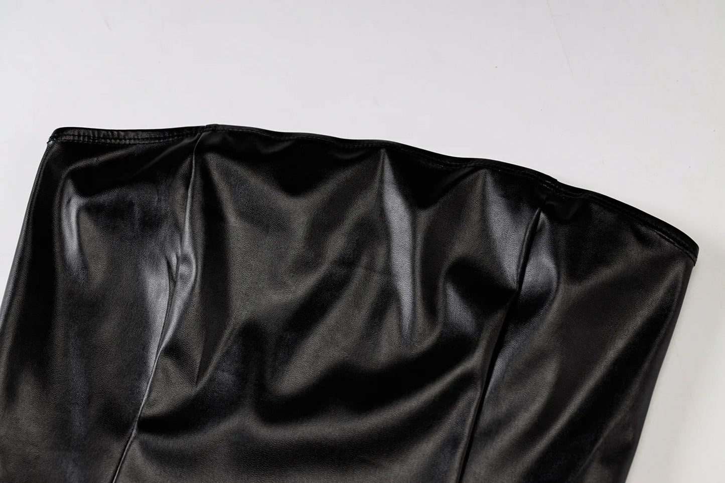 Strapless Leather Mini Dress Sheyln