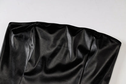 Strapless Leather Mini Dress Sheyln