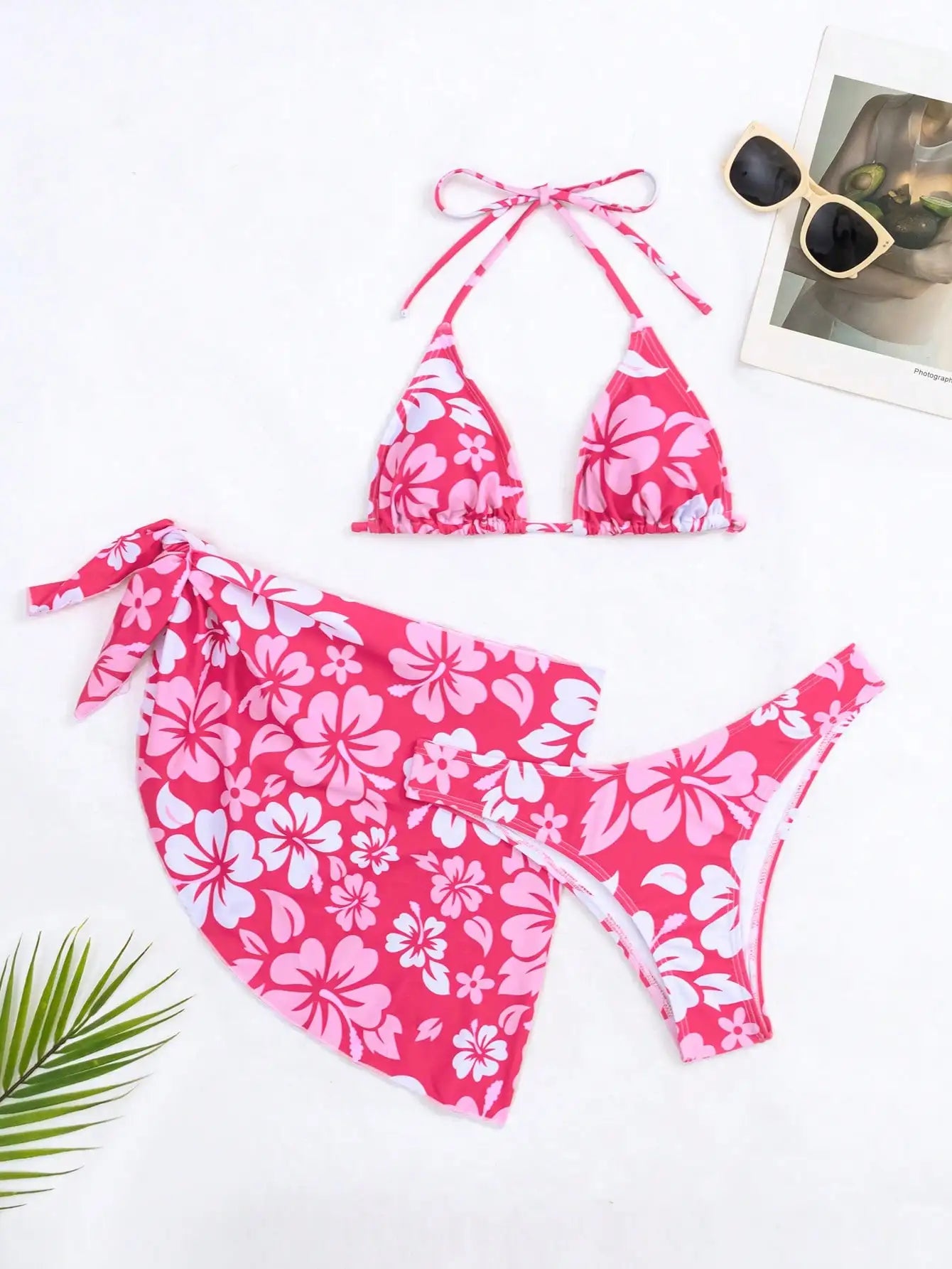 3-Piece Bikini Set with Skirt