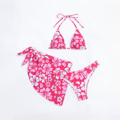 3-Piece Bikini Set with Skirt