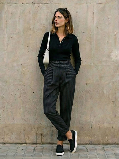 Pleated Wide Leg Trouser