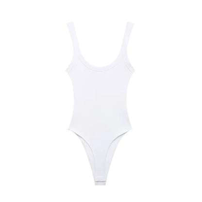 Ribbed Snap-Button Bodysuit Sheyln