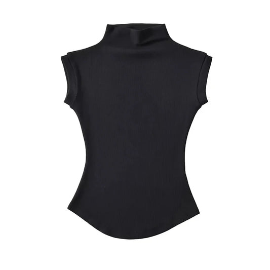 Sleeveless Turtleneck Top