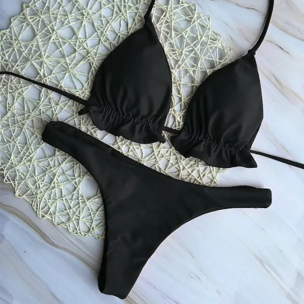 Bandage Push-Up Thong Bikini Set Sheyln