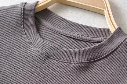 O-Neck Slim Crop Tee Sheyln