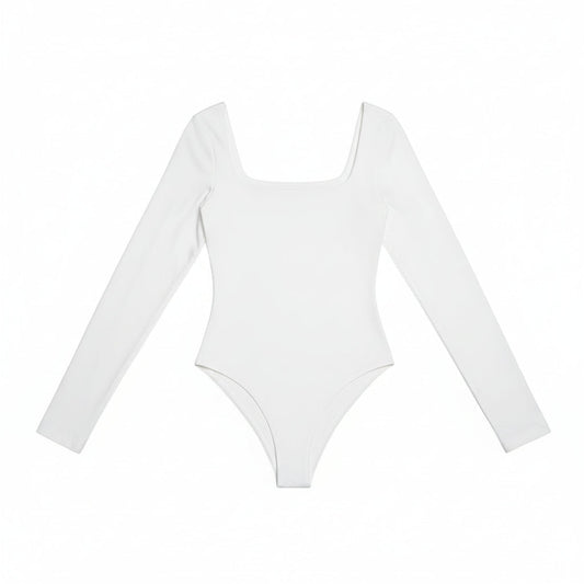 Square Neck Backless Long Sleeve Bodysuit Sheyln