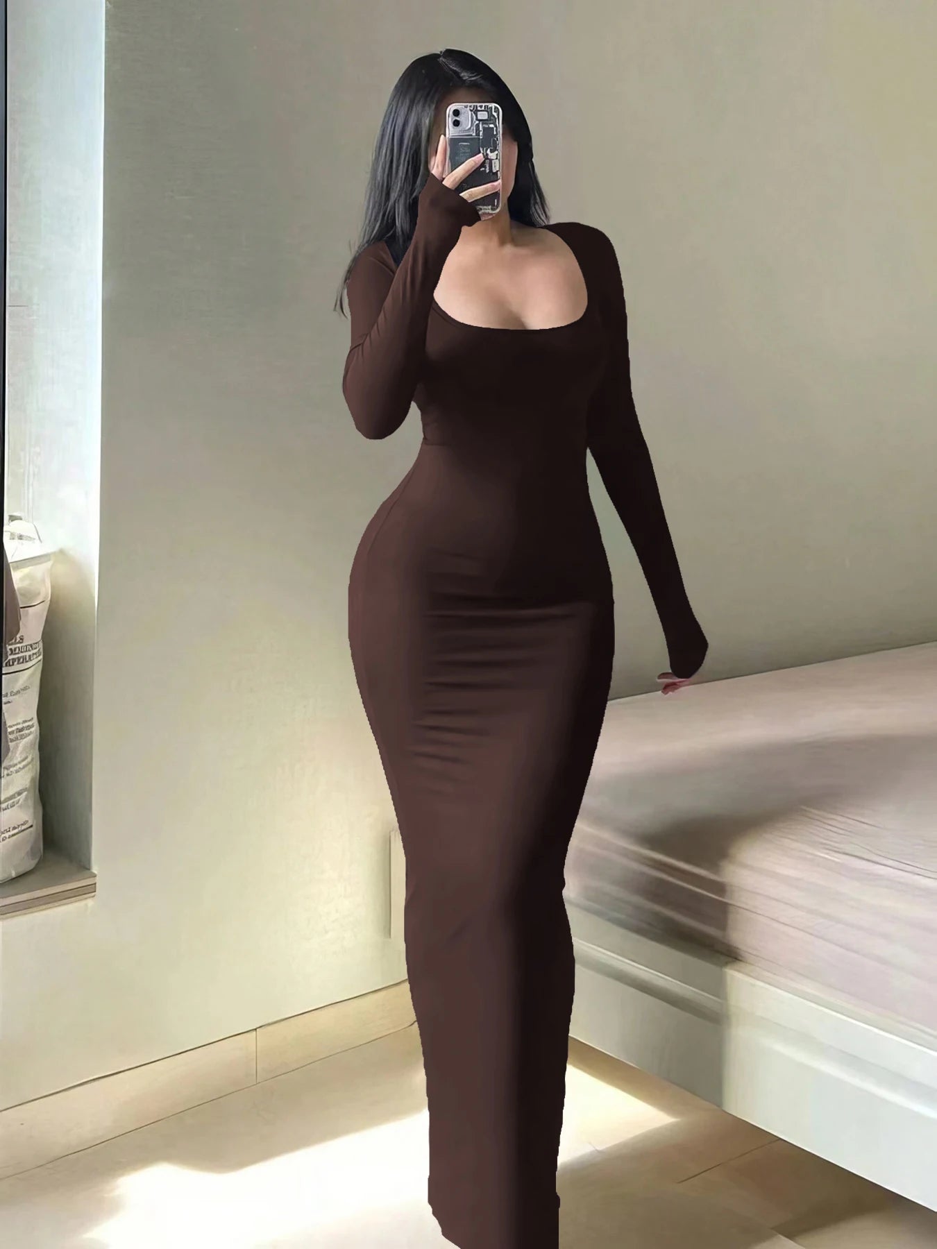 Sleek Sculpt Long Sleeve Dress Sheyln