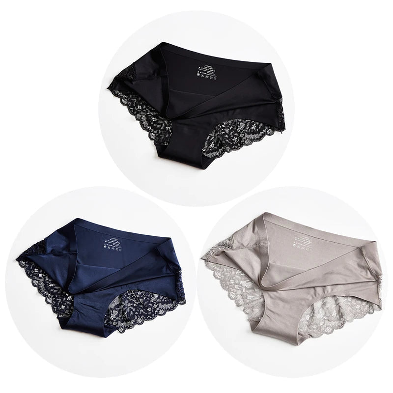 Satin Lace Briefs 3-Pack Sheyln