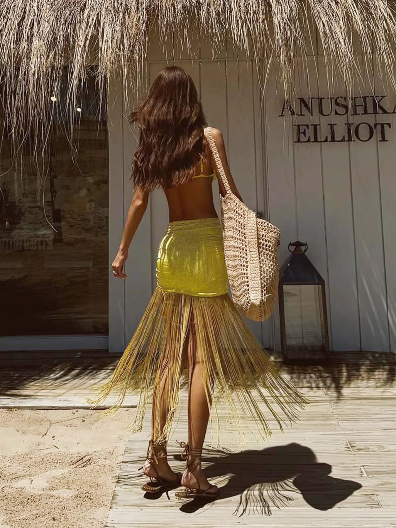 3-Piece Tassel Skirt Bikini Set