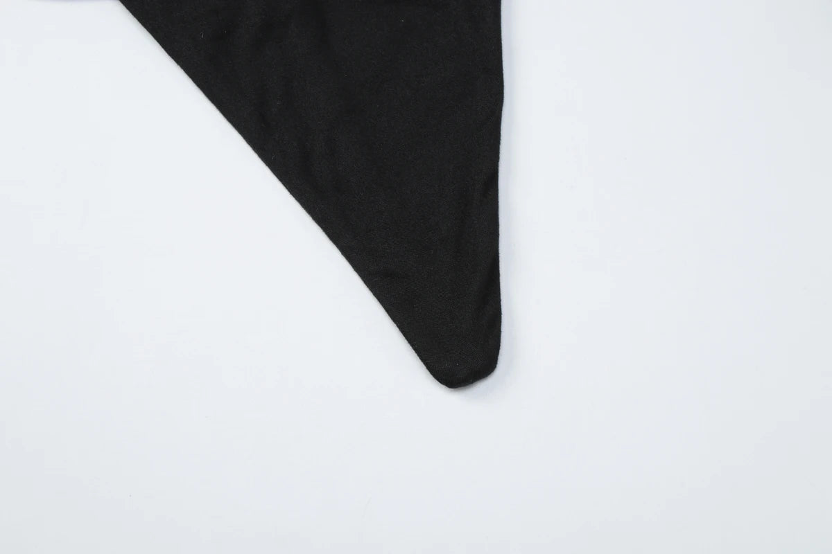 Square Neck Backless Long Sleeve Bodysuit Sheyln