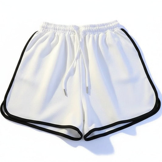 Striped Wide-Leg Sports Shorts