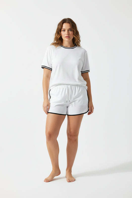 Striped Wide-Leg Sports Shorts