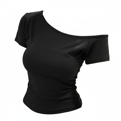 Ribbed Off-Shoulder Crop Top Sheyln
