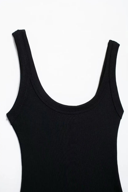 Ribbed Snap-Button Bodysuit Sheyln