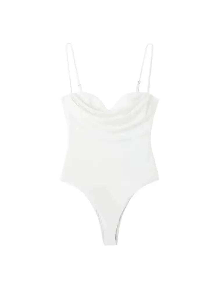 Sweetheart Draped Backless Bodysuit Sheyln