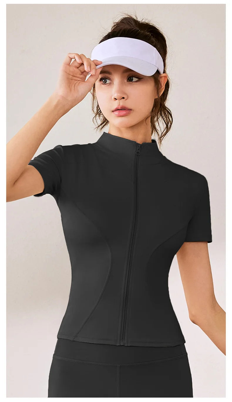 Zip-Front Active Top Sheyln