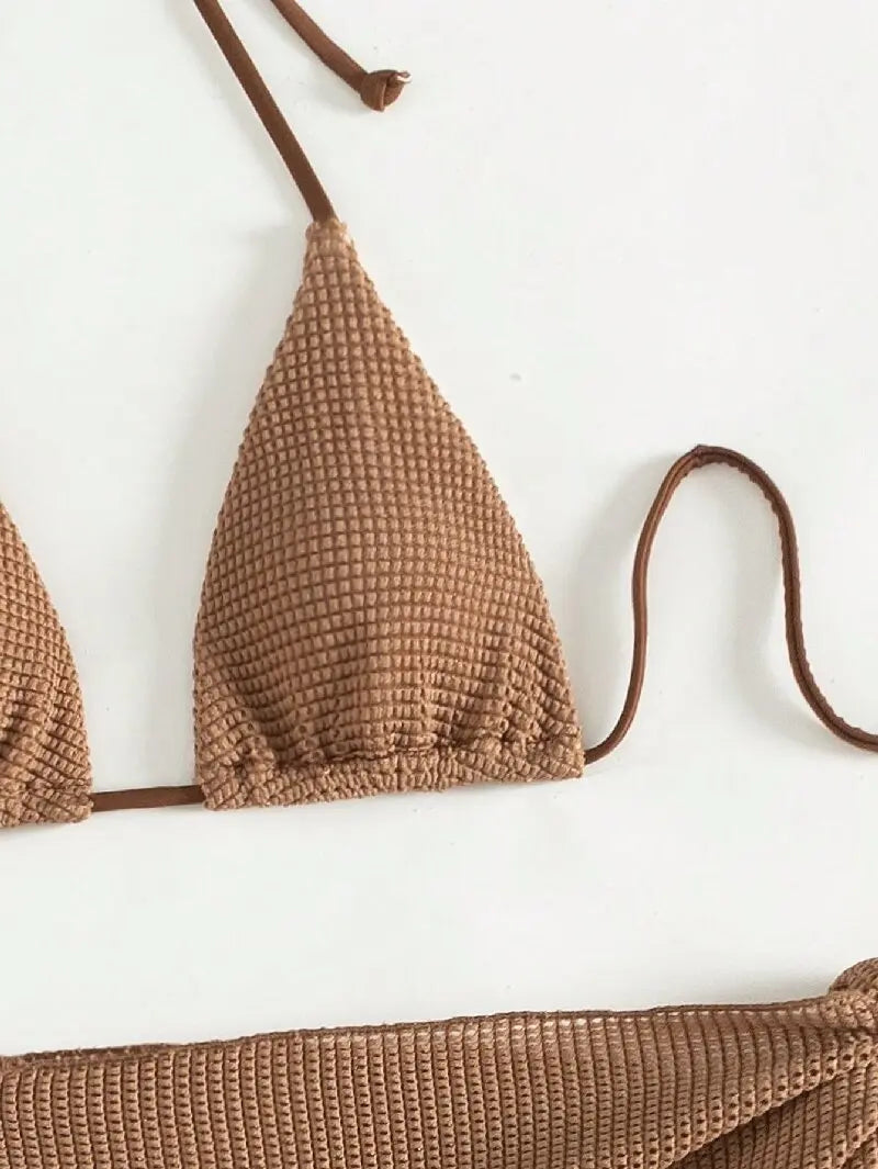 Brown 3-Piece Bikini Set