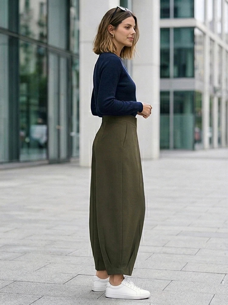 Pleated Wide Leg Trouser