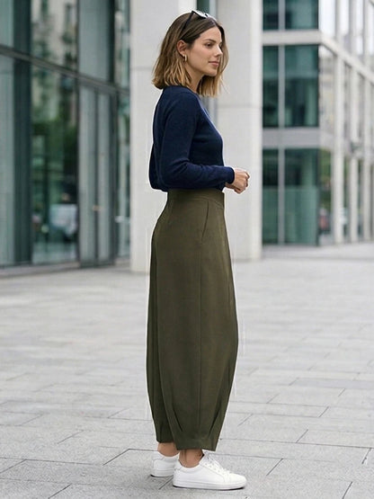 Pleated Wide Leg Trouser
