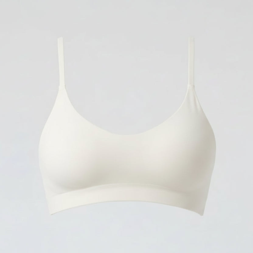 White bra on a light gray background