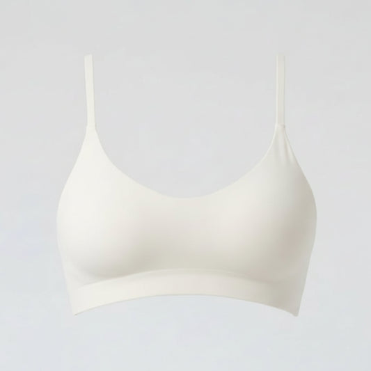 White bra on a light gray background