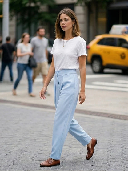 Pleated Wide Leg Trouser