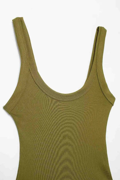 Ribbed Snap-Button Bodysuit Sheyln