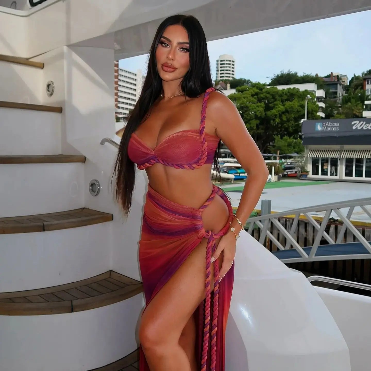 3-Piece Tassel Skirt Bikini Set