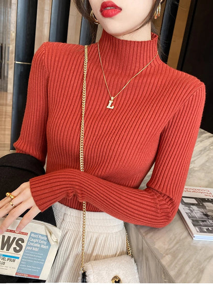 Elegant Knit Turtleneck Pullover – Slim Fit Sheyln