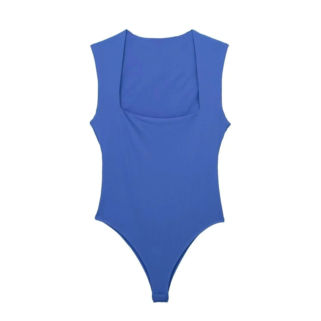 Square Neck Sleeveless Bodysuit Sheyln