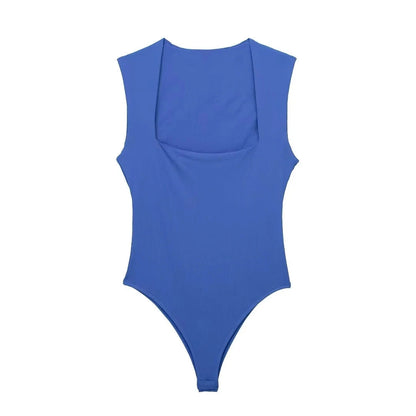 Square Neck Sleeveless Bodysuit Sheyln