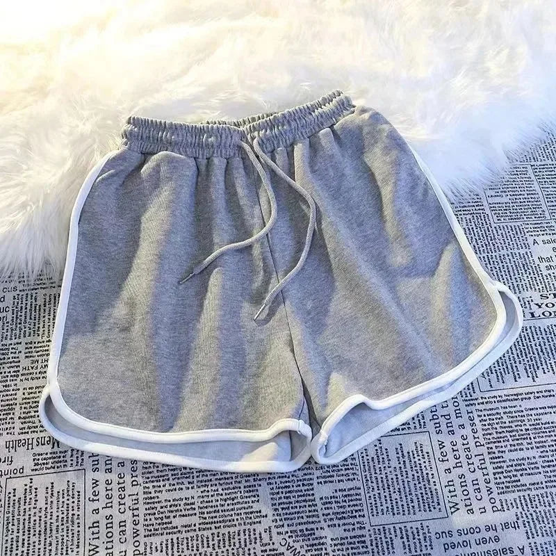 Striped Wide-Leg Sports Shorts Sheyln