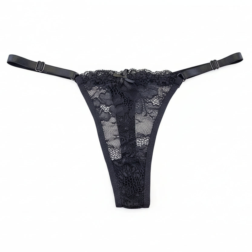 Sheer Lace Adjustable Thong Set 3-Pack Sheyln