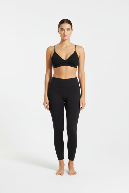 Black bra on a white background