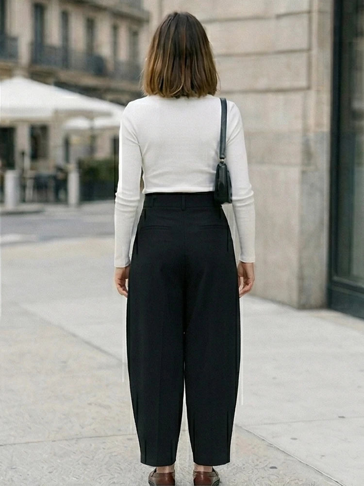 Pleated Wide Leg Trouser